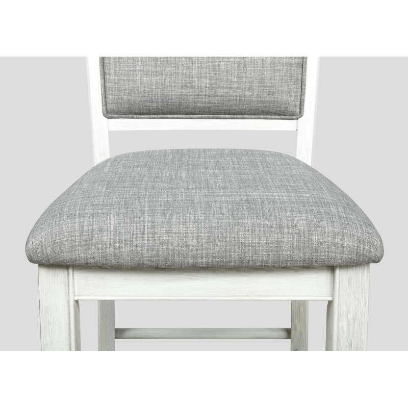 Tabouret de bar 2 pièces Farmhouse Style, Gris, Blanc