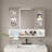 Wall Mounted Bathroom Mirror Cabinet With LED Lights, Anti-Fog & Explosion-Proof, Touch Control Medicine Cabinet, 3 Color Lighting, Defogger, Storage With Transparent Glass