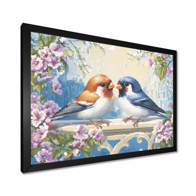 Love Birds Springtime Blooms I - Bird Print Wall Art