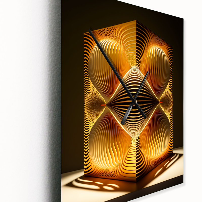 Horloge murale Op-Art Retro Gold, Grand
