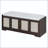 Rustic Storage Bench with Woven Rattan Doors & Adjustable Shelves