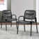 22.24" W Stackable Leather Seat Conference Waiting Room Chair with Metal Frame