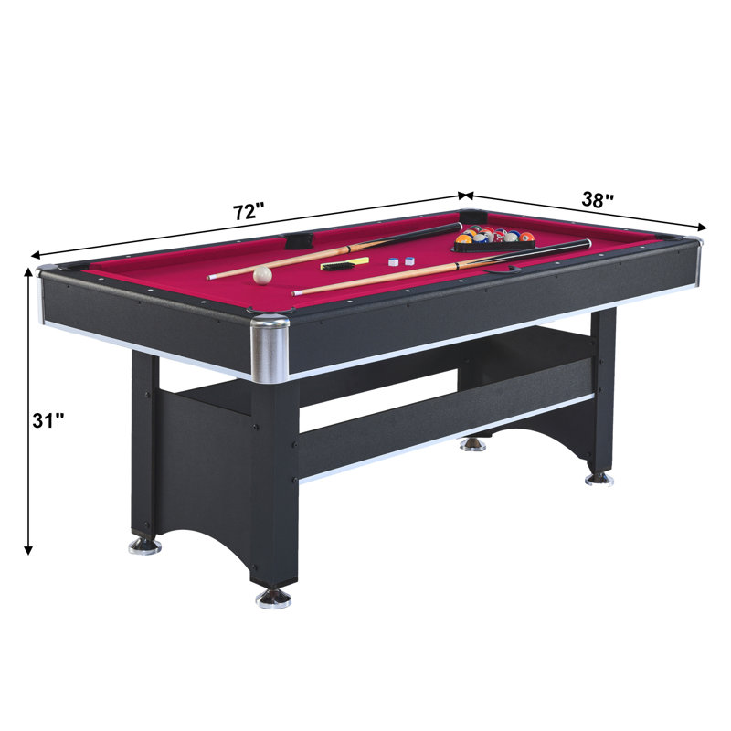 6 Ft Pool Table with Table Tennis Top ,Multi Game Combo Tables for Family Recreation Game Rooms ?, Red