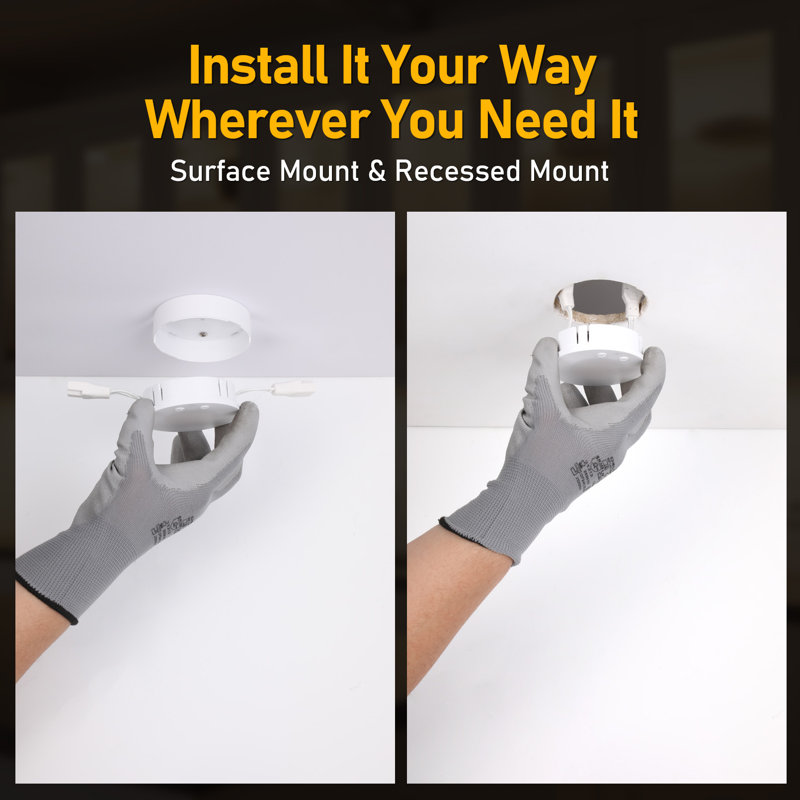 5W 5Cct Led Puck Lights, Surface Or Recessed Mount, 120V Dimmable Linkable Under Cabinet Lighting