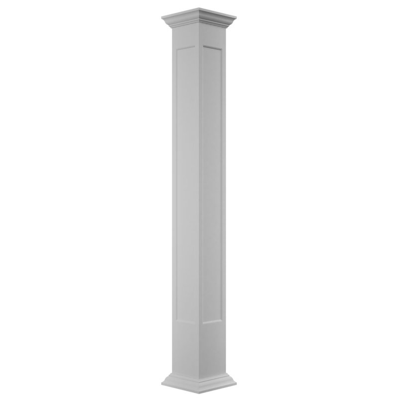 Ensemble de colonnes encastrées carrées classiques en PVC non capitonnés Craftsman Classic Crown Capital & Crown Base