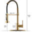 Fashionable Kitchen Faucet In Brushed Gold, Pull Down Spray, To Fingerprints, Ceramic Filler Gold With Pull-Down , Multi-Functional Outlet Water, Easy Use, Brass