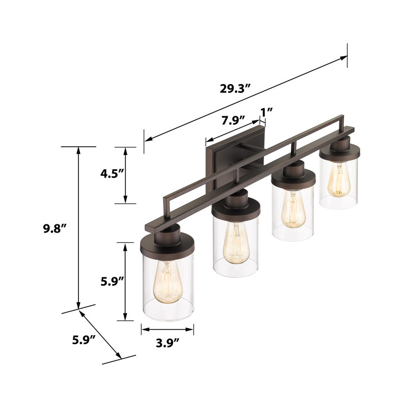 Dimmable Vanity Light, 4, Oil Rubbed Bronze