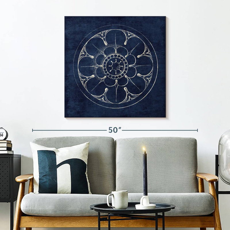 Rosette III Indigo, 30" H x 30" W