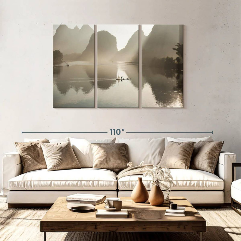 Kavia Li River Mountain Scene, 48" H x 74" W
