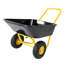 Brouette à deux roues, chariot de jardin, roues pneumatiques de 10 pouces (jaune + noir)-125514637