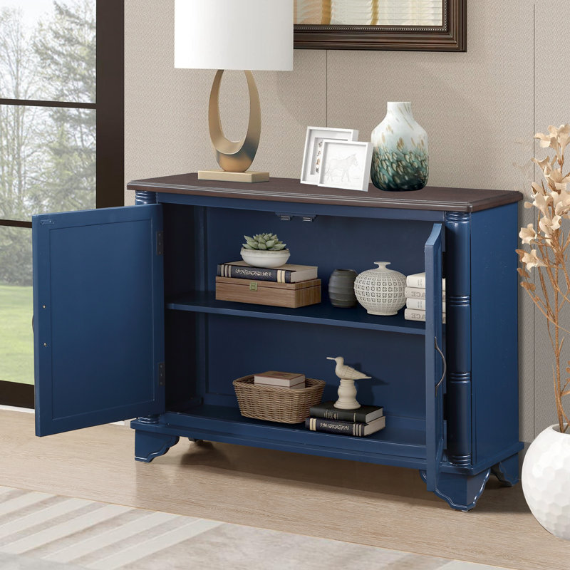 Denya avec 2 portes et tablette de rangement réglable, Navy Blue