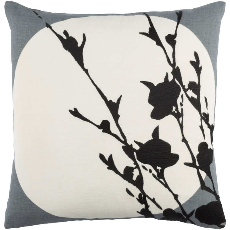 Flying Colors Harvest Moon Linen Throw Pillow Cover, 20" H x 20" W x 0.25" D, Gray/Neutral