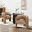Velvet Upholstered Barrel Armchair-1738143663