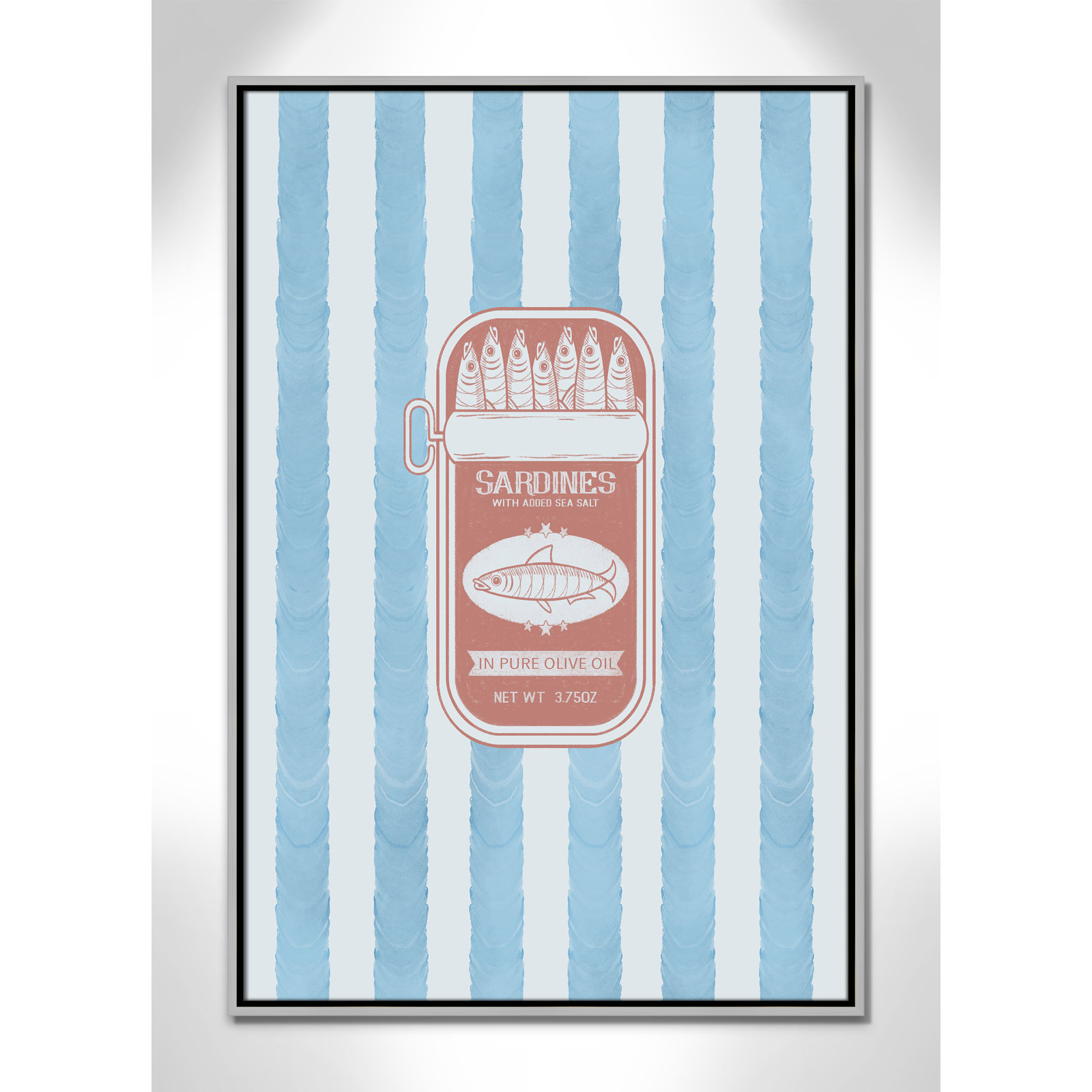 Salty Sardines Print by Marcus Prime, 25.5'' W x 37.5'' H, Silver Floater