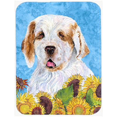 Caroline's Treasures Clumber Spaniel Glass Cutting Board
