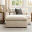 Repose-pieds surdimensionné Elize, polyester beige, coussin doux, 42 po