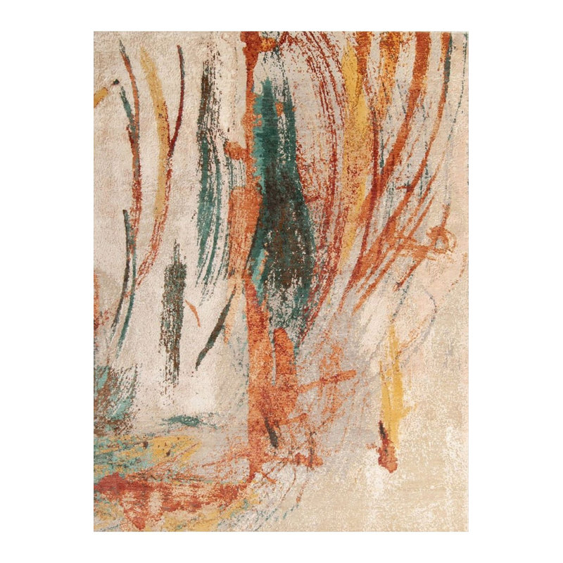 Tapis décoratif moderne à motifs abstraits et lavables à la machine, Tapis de couloir 3 pi 3 po x 6 pi 7 po inclus