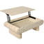 Table basse à plateau relevable, bureau moderne en bois avec rangement caché