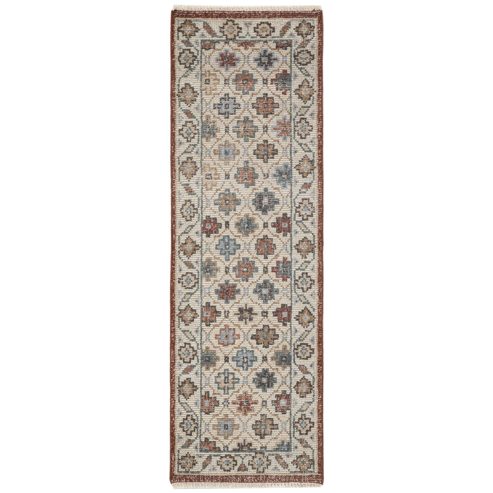 Dahlia Hand Knotted Wool Indoor Rug, Runner 2'6" x 8'