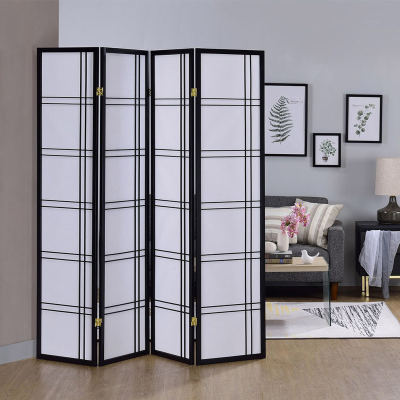 70.5" Tall Double Cross Shoji Panel Room Divider, Natural, 6, 5 ft