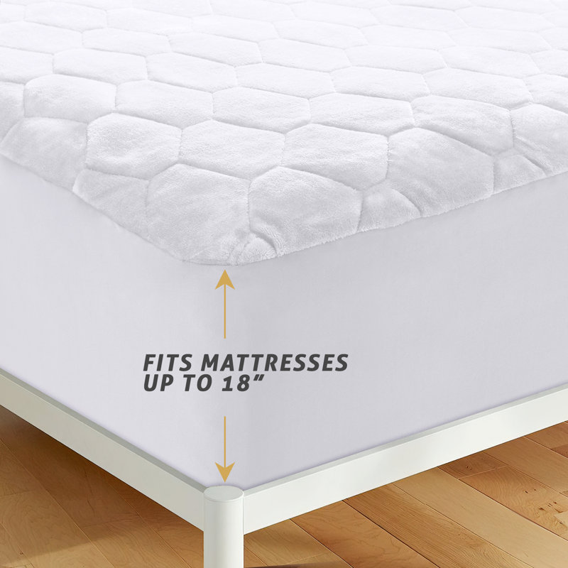 Surmatelas chauffant en flanelle antimicrobienne Fedeli, Grand, Blanc