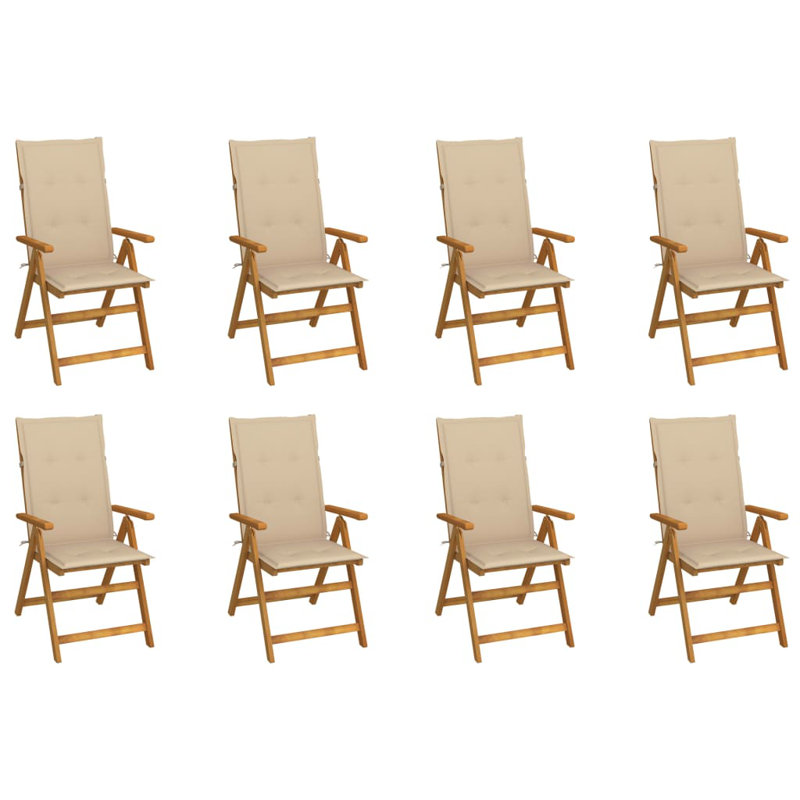 Chaise de patio avec coussins en bois d'acacia massif, Anthracite