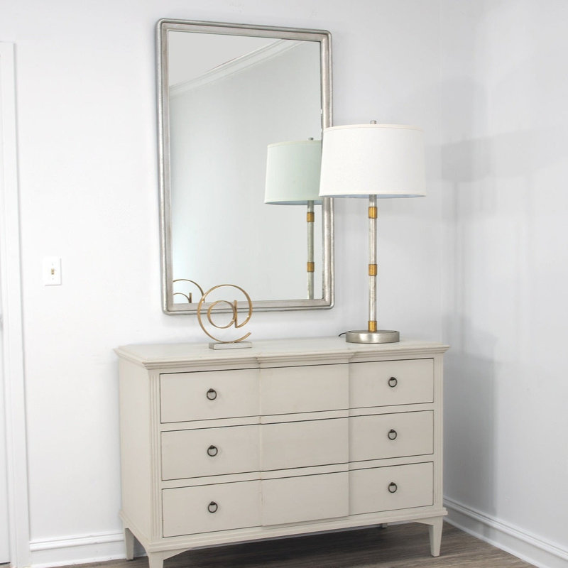 Lana Flat Wall Mirror, Antiquated Silver