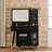 Black Makeup Vanity Desk With Retractable Cabinet, 3 - Layer Shelf, And Drawer Divided Compartments, Featuring Color Led Lights Built In Power Station For Bedroom Modern Side Chest, Lights, Offering-1016278909