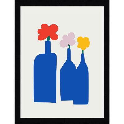 Blue Bottle Vase Print by Little Dean