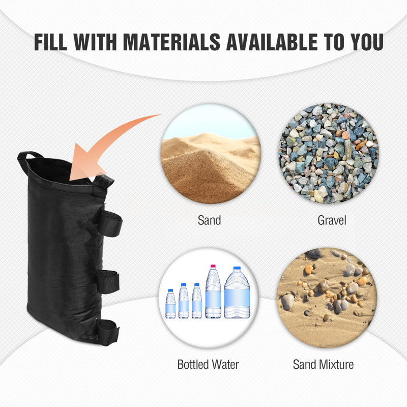 COOS BAY Black Polyester Weight for Gazebo