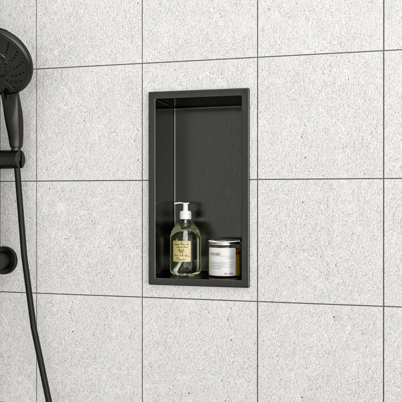 Niche de douche en acier inoxydable 13 po x 7 po, noir bronze