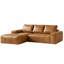 Canapé en cuir avec méridienne en L 114,17 po avec méridienne en forme de L, canapé modulaire moderne et fauteuils rembourrés pour la chambre à coucher du salon-985197162