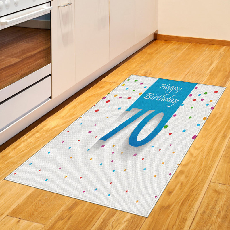 Birthday High Density Long Fiber Poly Threads Decorative Area Rug Carpet, Rectangle 2'7" x 5'