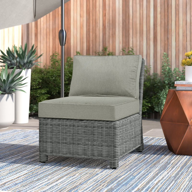 Chaise de patio avec coussins Mosier, Gris, Gris