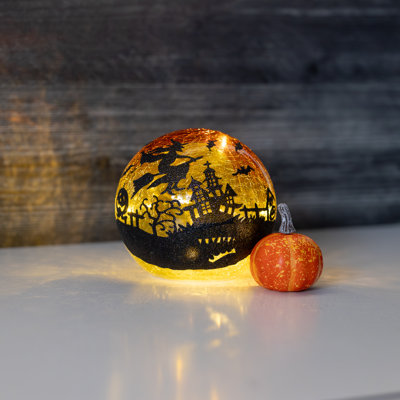 Battery Operated Halloween Glass Globe