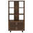 Walnut 3-Shelf Cabinet Bookcase