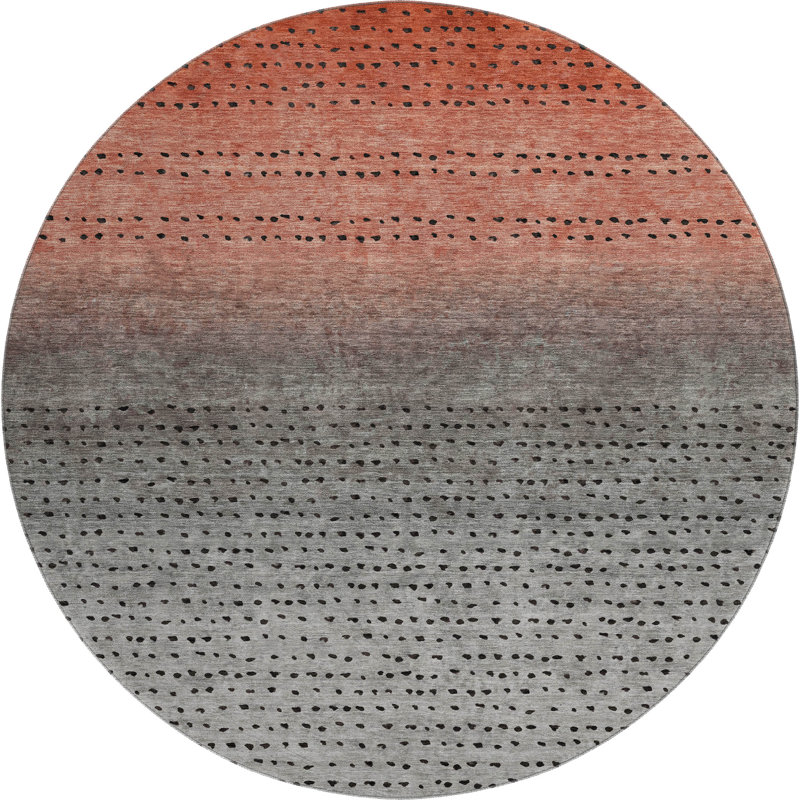 Premium Machine Washable Ariel AMF2009 Abstract Rug, Round 8'