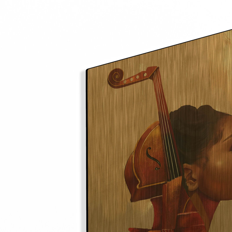 « Amanti Allure » par Salaam Muhammad, tableau mural en métal doré, 40,6 x 61 cm, 16 po x 24 po