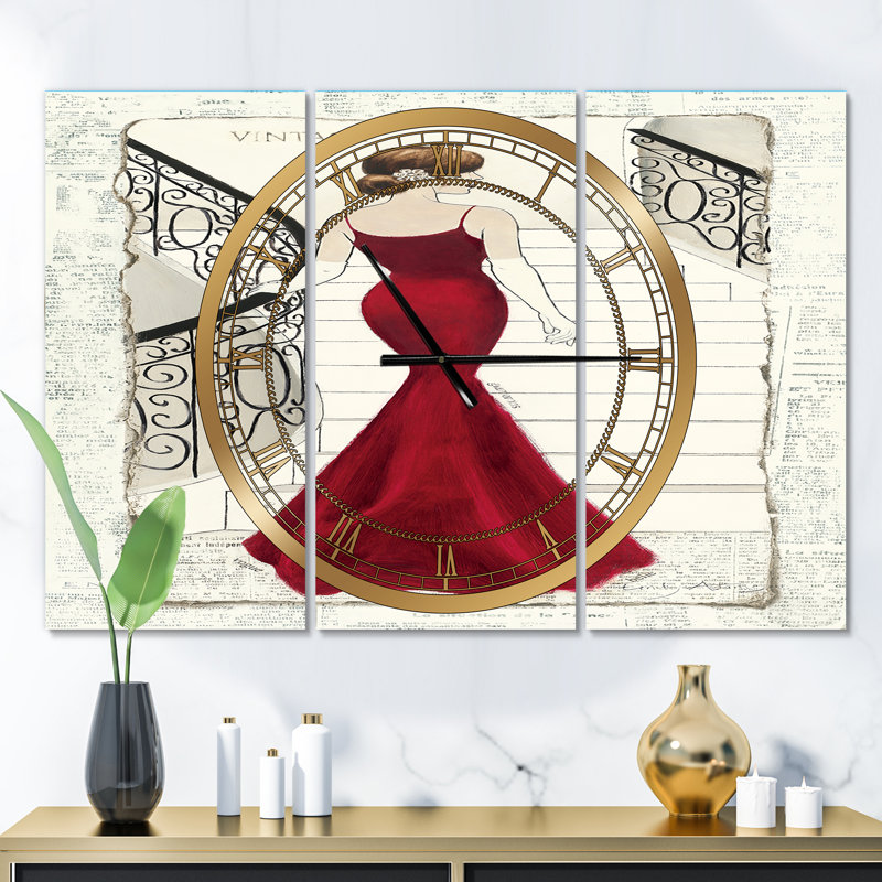 Elegance Glam Paris Diva III - Horloge murale traditionnelle