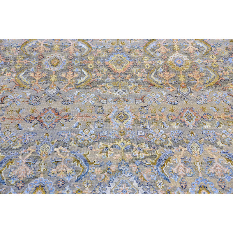 Abstract Area Rug in Beige, Rectangle 8' x 10'