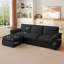 Comfortable Modular Chenille Sectionals, L-shaped Black Sofa For Apartment Living