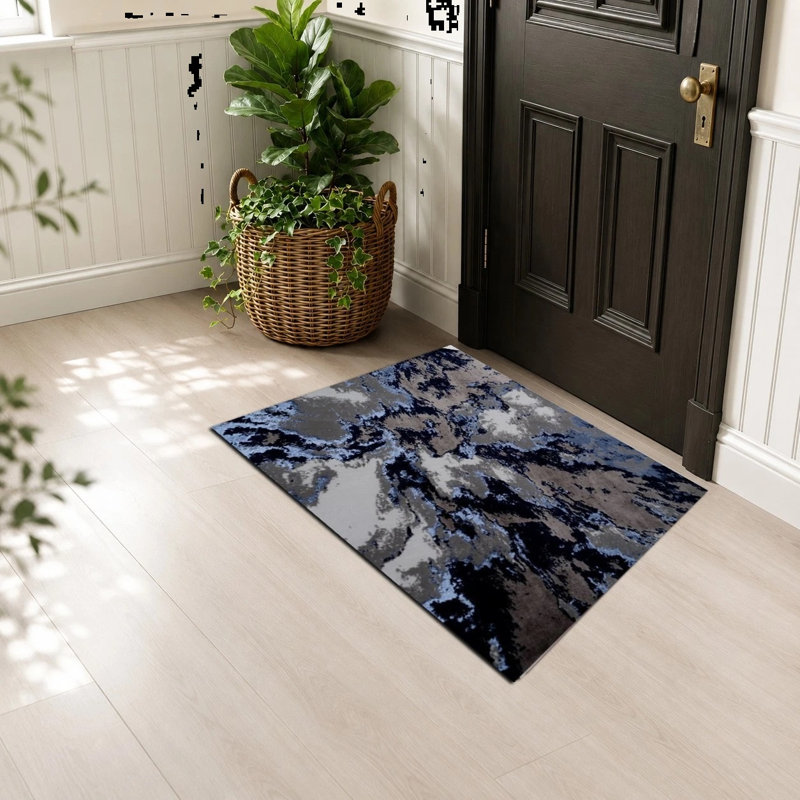 Abstract Flokati, Blue, Rectangle 60 x 110 cm