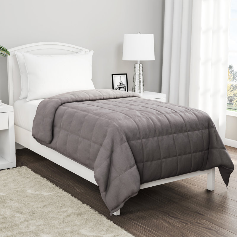 Lavish Home Grey Weighted Blanket 15lbs, 48" W x 72" L