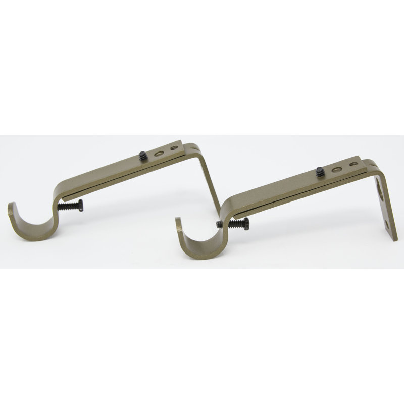 Support de fixation de rideau réglable Pernell, Or antique, H 4 po x l 2 po x P 1 po