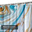 Rideau de douche abstrait bleu sarcelle avec 12 crochets-129034749