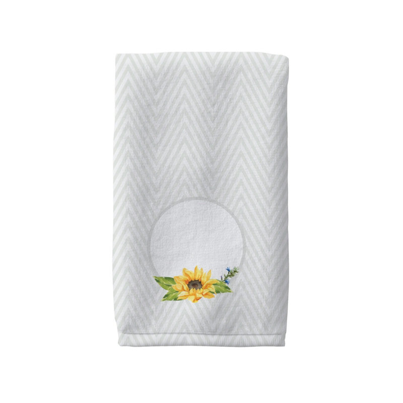 Sunflower Pattern Name & Initial Bath Towel 24x52
