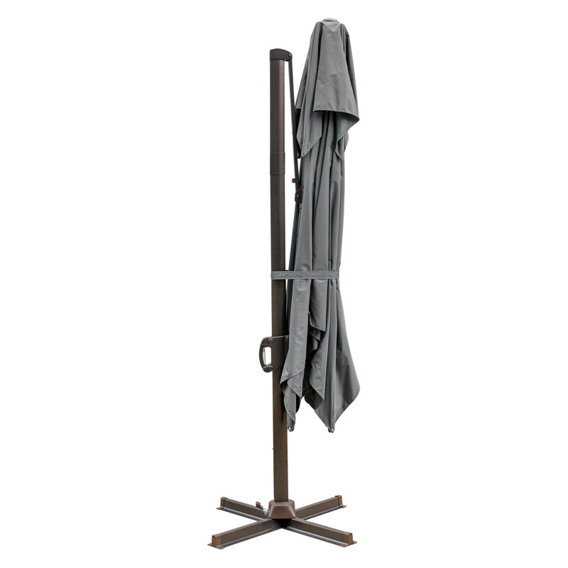 Parasol carré en porte-à-faux Dalson, Gris foncé