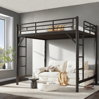 Lits peu encombrants avec rangement, mezzanine en métal, chambre à coucher moderne