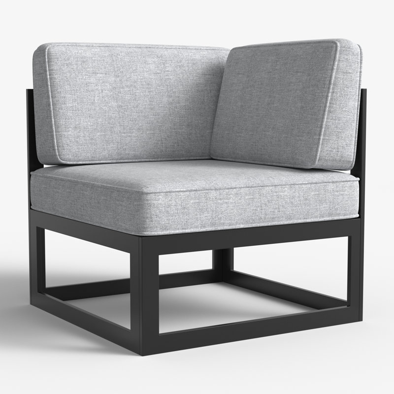 Fauteuil modulaire d'extérieur Layinsun, Gris clair, Noir