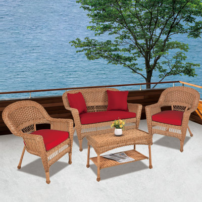 Cecilton 4 Piece Rattan Sofa Seating Group 